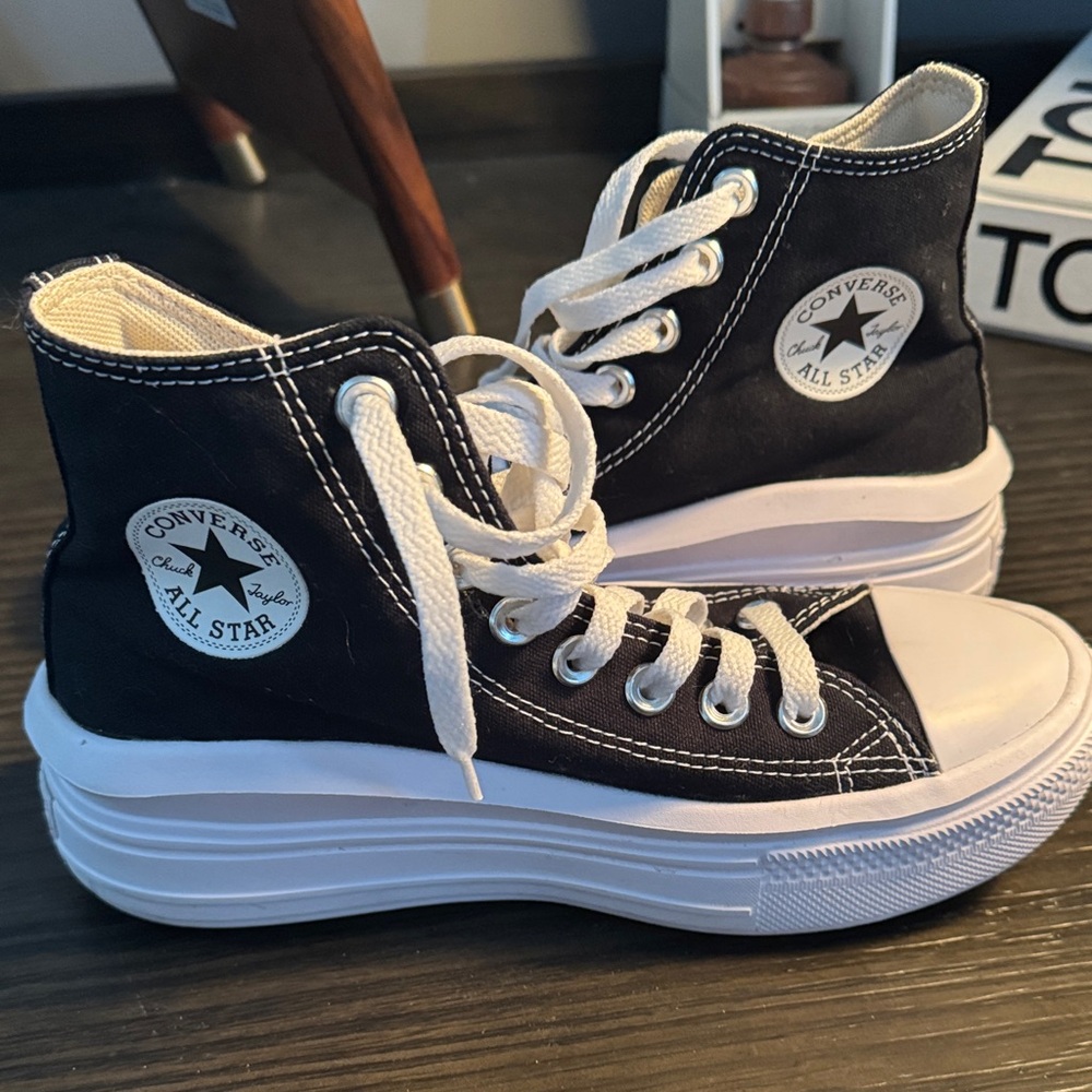 Converse Women's Black and White Platform Sneakers